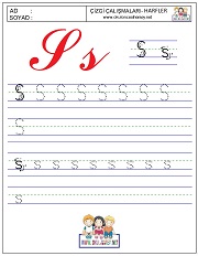 ş harfi çizgi çalışması